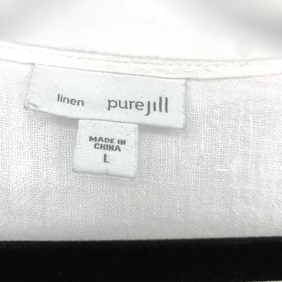 J. Jill Pure Jill Linen Open Front Cardigan Wrap Womens Size Large White - Picture 5 of 7